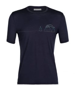 Icebreaker Shirts M's Tech Lite II SS Tee- Single Line Camp Midnight
