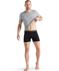 Icebreaker M's Anatomic Boxers- Black