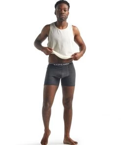 Icebreaker M's Anatomic Boxers- Jet Heather Base Layers