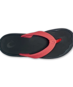 Olukai Footwear W's Ohana Sandals- Hot Coral/Black