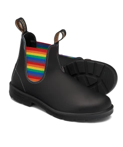 Blundstone Original 2105 - Black With Rainbow Elastic & Contrast Stitching
