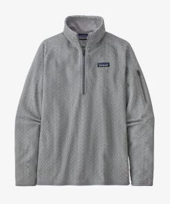 Patagonia WOMENS W's Better Sweater 1/4 Zip - Frozen Jaquard Salt Grey