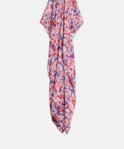 Sandwich Flower Print Scarf - Red Bud WOMENS