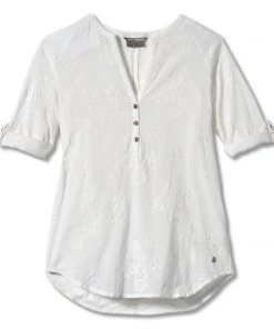 Royal Robbins Oasis Tunic II 3/4 Sleeve - White WOMENS