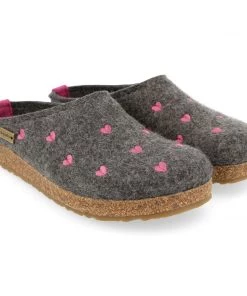 Vamosoutdoors Footwear W's Haflinger- Sweeheart Cuoricini Grey
