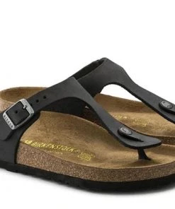 Birkenstock Gizeh Oiled Leather Black Regular Width