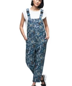 Indyeva WOMENS ARIN Overalls - Botanical Deep Sea Print