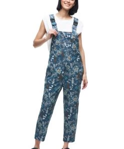 Indyeva WOMENS ARIN Overalls - Botanical Deep Sea Print