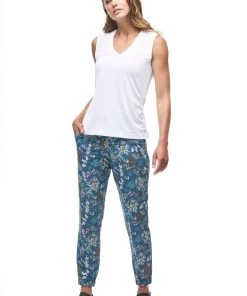 Indyeva LASTIK Pants - Botanical Deep Sea Print WOMENS
