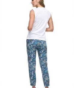 Indyeva LASTIK Pants - Botanical Deep Sea Print WOMENS
