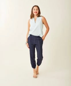 Vamosoutdoors W's Avery Beach Pant- Navy Lau Stripe WOMENS