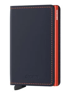 Secrid Slimwallet - Matte Night Blue & Orange
