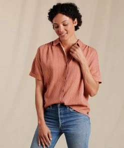Toad&Co W's Manzana Short Sleeve Shirt- Lily Stripe WOMENS