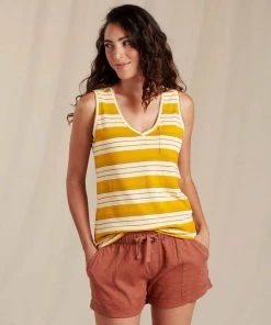 Toad&Co W's Grom Tank- Butter 70's Stripe