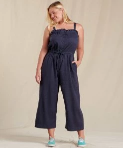 Toad&Co W's TAJ Hemp Strappy SL Jumpsuit- True Navy WOMENS