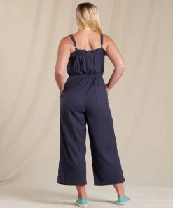 Toad&Co W's TAJ Hemp Strappy SL Jumpsuit- True Navy WOMENS