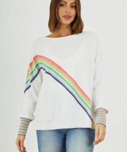 Vamosoutdoors WOMENS W's Rainbow Sweater - White