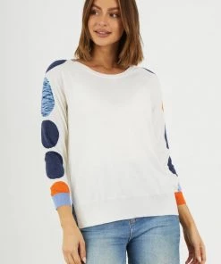 Zaket & Plover W's Spot Sleeve Sweater - White