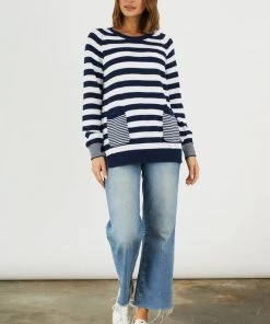 Zaket & Plover W's Nautical Stripe Sweater - Navy