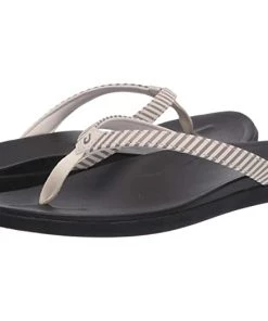 Olukai Footwear W's Ho'opio Sandals - Bone/Stripe