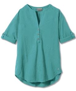 Royal Robbins WOMENS Oasis Tunic II 3/4 Sleeve - Turquoise