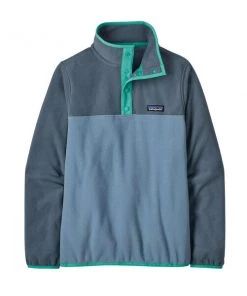 Vamosoutdoors WOMENS W's Micro D® Snap-T® Fleece Pullover- Blue/Grey/Teal